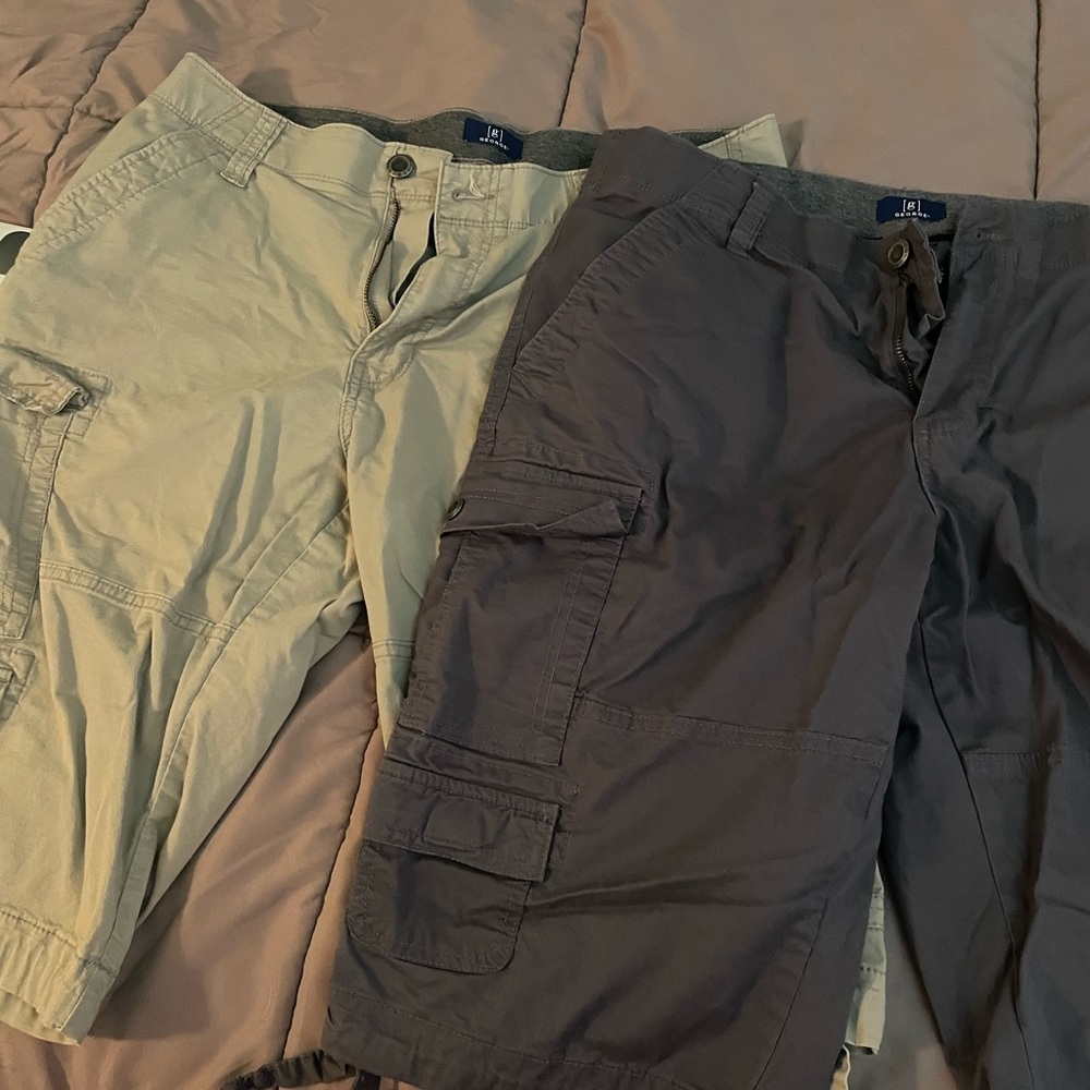 George Casual Shorts Set in Beige and Gray
